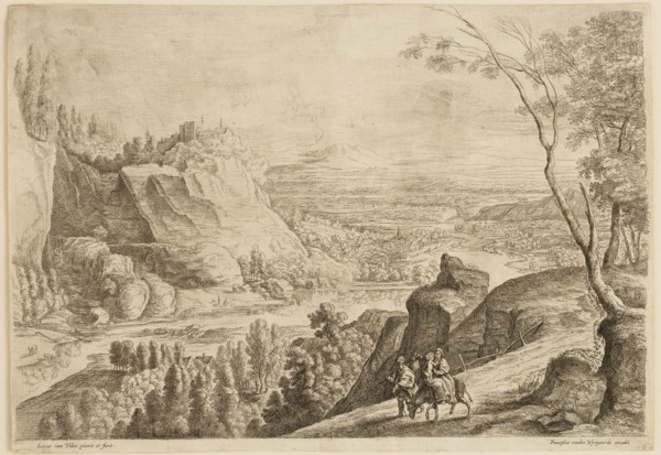 Lucas van Uden, Flemish, 1595-1673, The Flight into Egypt, 17th Century, Etching and engraving