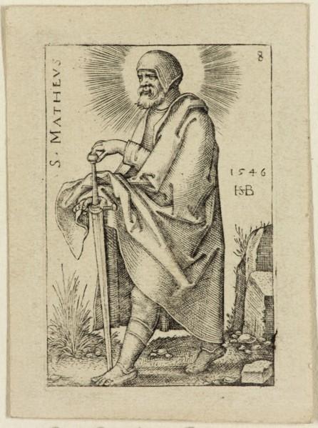 Hans Sebald Beham, German, 1500-1550, Matthew, 1546, Engraving printed in black ink on wove paper,