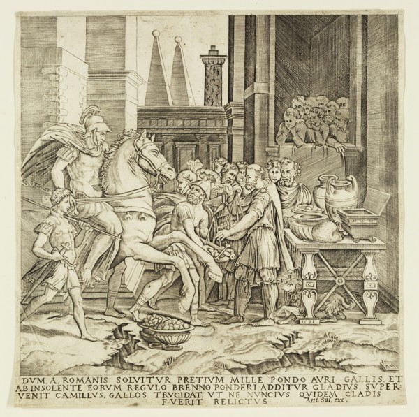 Agustino Veneziano, Italian, 1490-1536, after Bartolommeo Bandinelli, Italian, 1493-1560, Brennus