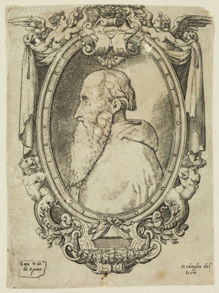 Enea Vico, Italian, 1523-1567, Cardinal Bembo, 16th century, engraving printed in black ink on laid