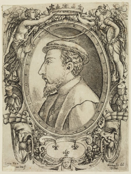 Enea Vico, Italian, 1523-1567, Henry II, King of France, 16th century, engraving printed in black