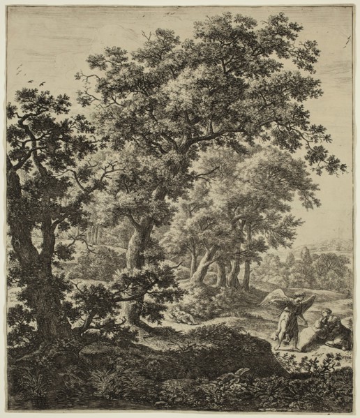 Anthonie Waterloo, Dutch, 1610-1690, Angel Appearing to Hagar, 17th century, etching and drypoint