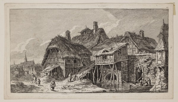 Franz Edmund Weirotter, Austrian, 1730-1773, Cottages, 18th century, etching printed in black ink