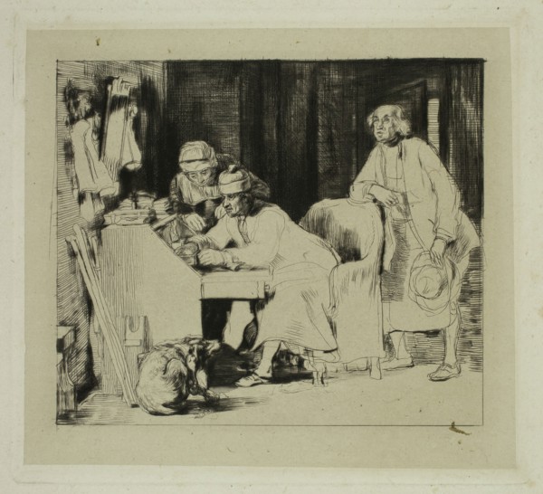 David Wilkie, English, 1785-1841, A Gentleman at His Desk, between 18th and 19th century, drypoint