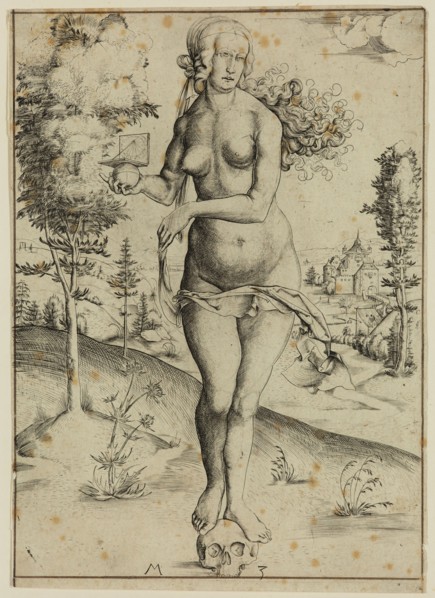 Master M. Z., German, Meditation on Death, 16th century, engraving printed in black ink on laid