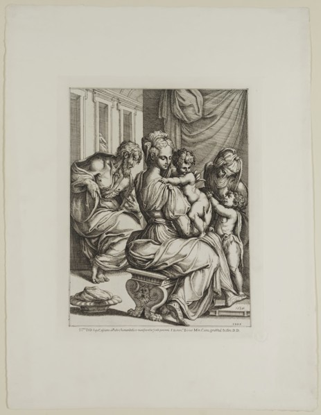 Bonaventura Bisi, Italian, 1612-1662, Holy Family, 1634, etching and engraving printed in black ink