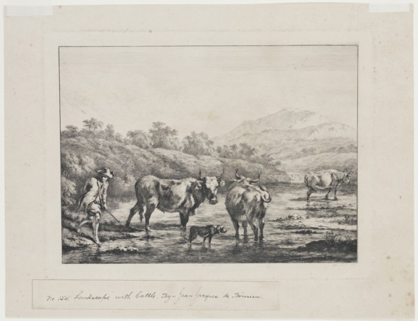 Jean Jacques de Boissieu, French, 1736-1810, after Nicolaes Berchem, Dutch, 1620-1683, Landscape