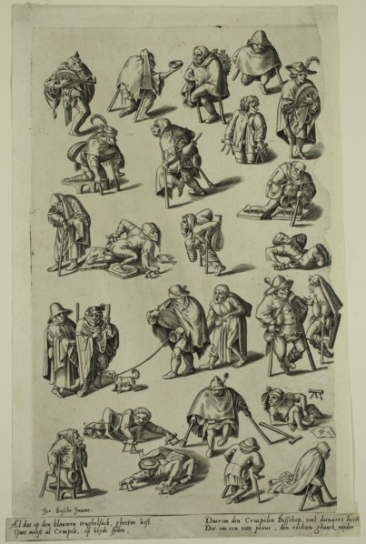 Unknown (Flemish), after Hieronymus Bosch, Netherlandish, 1470-1516, Cripples, Fools, Musicians,