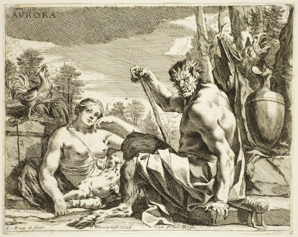Charles Le Brun, French, 1619-1690, Aurora, between 1619 and 1690, etching printed in black ink on