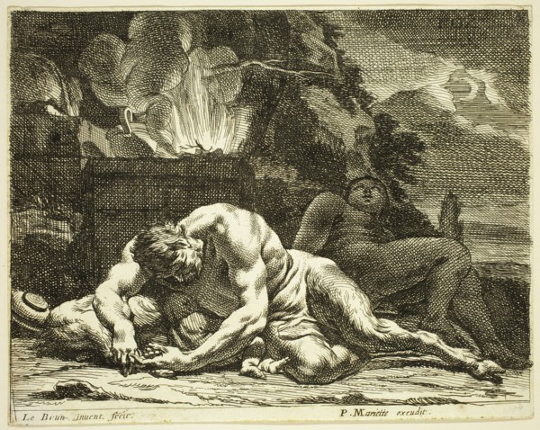 Charles Le Brun, French, 1619-1690, Nox, between 1619 and 1690, etching printed in black ink on