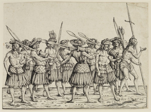Hans Burgkmair, German, 1473-1531, People of Calicut, ca. 1526, woodcut printed in black ink on