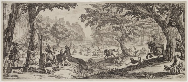 Jacques Callot, French, 1592-1635, La grande chasse, between 1621 and 1635, etching printed in