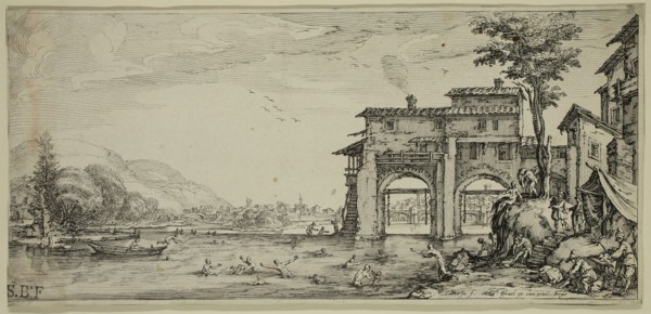 Jacques Callot, French, 1592-1635, Les baigneurs, ca. 1630, etching printed in black ink on laid