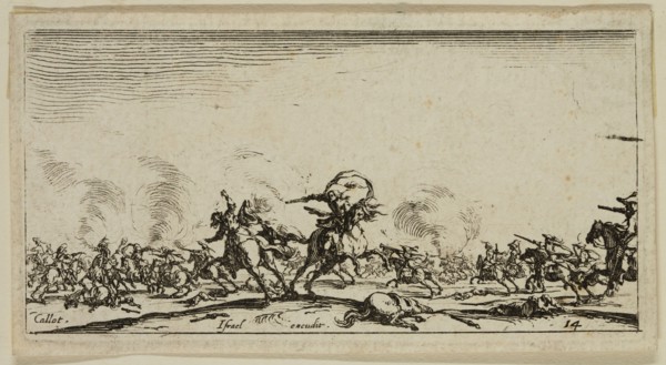 Jacques Callot, French, 1592-1635, Le combat au pistolet, between 1632 and 1634, etching printed in
