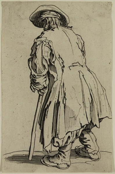 Jacques Callot, French, 1592-1635, Le vieux mendiant a une seul bequille, early 17th century,