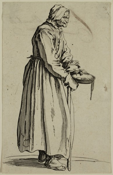 Jacques Callot, French, 1592-1635, La mendiante a la sebille, early 17th century, etching printed