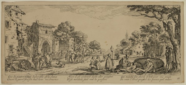 Unknown (French), after Jacques Callot, French, 1592-1635, Les mourants sur le bord des routes,