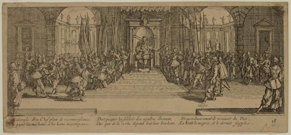 Unknown (French), after Jacques Callot, French, 1592-1635, Distribution des recompenses, between
