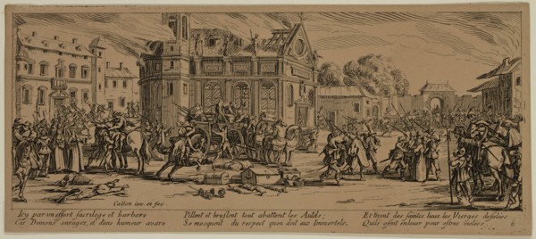 Unknown (French), after Jacques Callot, French, 1592-1635, Devastation d'un monastere, between late