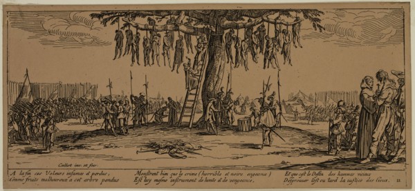Unknown (French), after Jacques Callot, French, 1592-1635, La pendaison, between late 18th and 19th