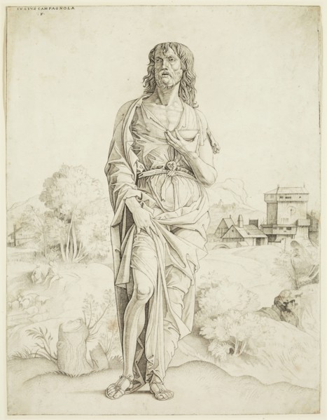 Giulio Campagnola, Italian, 1481-1516, Saint John the Baptist, between 1500 and 1516, engraving