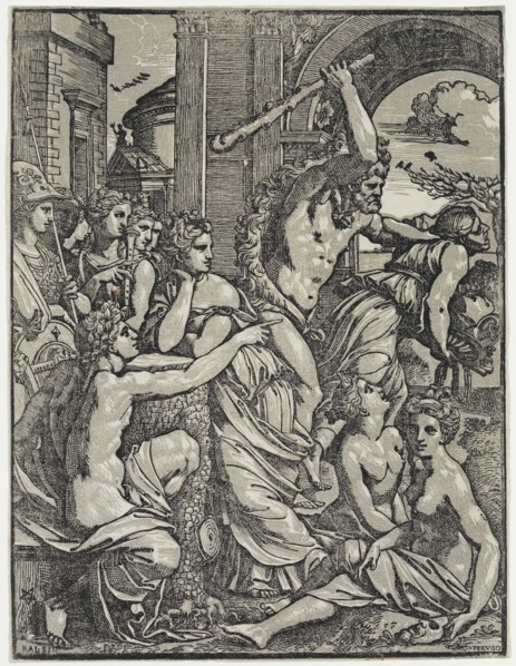 Ugo da Carpi, Italian, 1480-1532, after Baldassare Peruzzi, Italian, 1481-1536, Envy Driven from