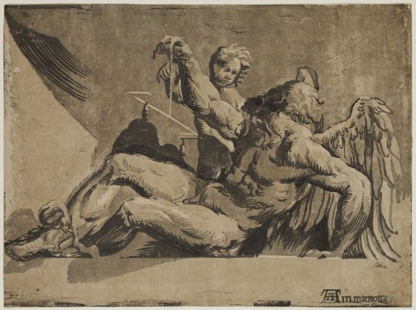 Ugo da Carpi, Italian, 1480-1532, after Il Pordenone, Italian, 1483-1539, Saturn, c. 1604,
