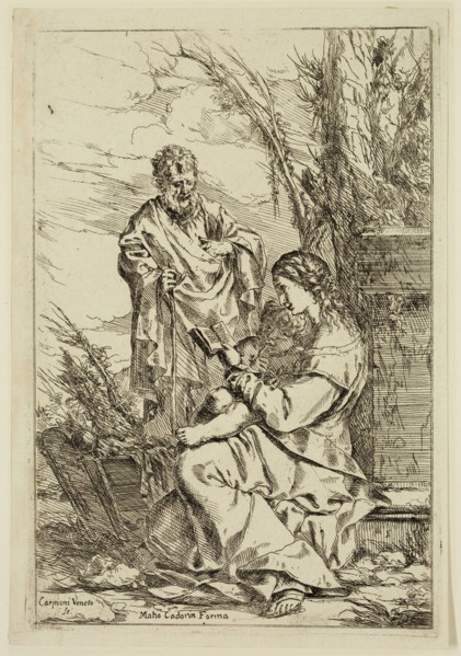 Giulio Carpioni, Italian, 1611-1674, The Holy Family with the Virgin Reading, between 1611 and