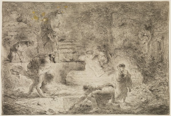 Giovanni Benedetto Castiglione, Italian, 1616 - 1670, Tobit Burying the Dead, between 1647 and