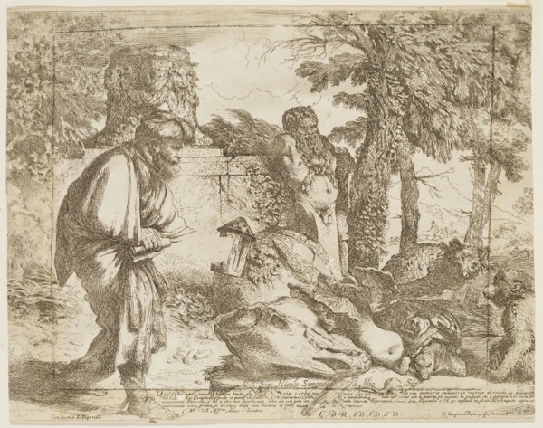 Giovanni Benedetto Castiglione, Italian, 1616 - 1670, Diogenes Searching For an Honest Man, between