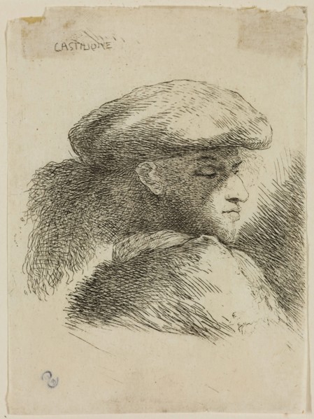 Giovanni Benedetto Castiglione, Italian, 1616 - 1670, Young Man with His Eyes Lowered, Wearing a