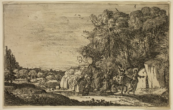 Claude Gellée, French, 1600-1682, The Flight into Egypt, between 1630 and 1633, etching printed in