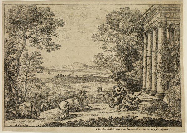 Claude Gellée, French, 1600-1682, Mercury Lulling Argus to Sleep with the Sound of His Pipe, 1662,
