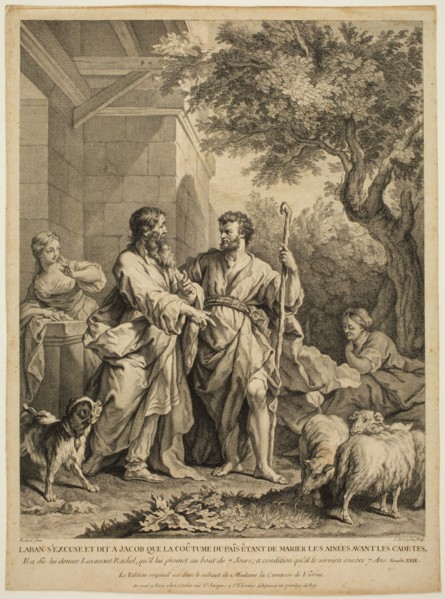 Charles Nicolas, le pere Cochin, French, 1688-1764, after Jean Restout, French, 1692-1768, Laban