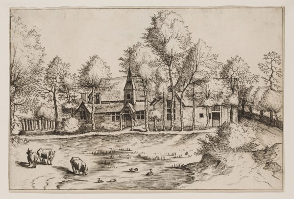 Jan Duetecum, Dutch, Landscape No. 21, ca. 1561, etching printed in black ink on laid paper, Sheet