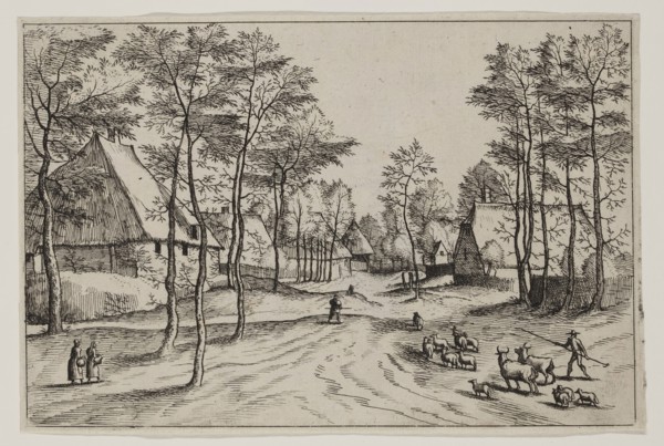 Jan Duetecum, Dutch, Landscape No. 22, ca. 1561, etching printed in black ink on laid paper, Sheet