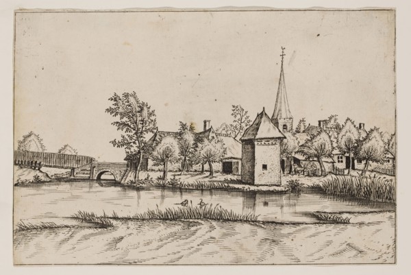Jan Duetecum, Dutch, Landscape No. 14, ca. 1561, etching printed in black ink on laid paper, Sheet