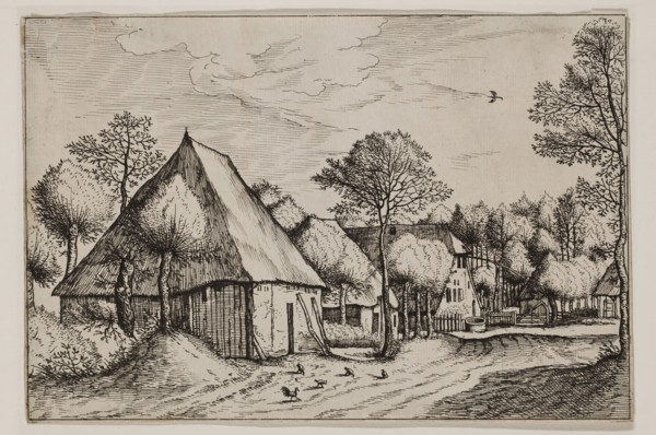 Jan Duetecum, Dutch, Landscape No. 9, ca. 1561, etching and engraving printed in black ink on laid