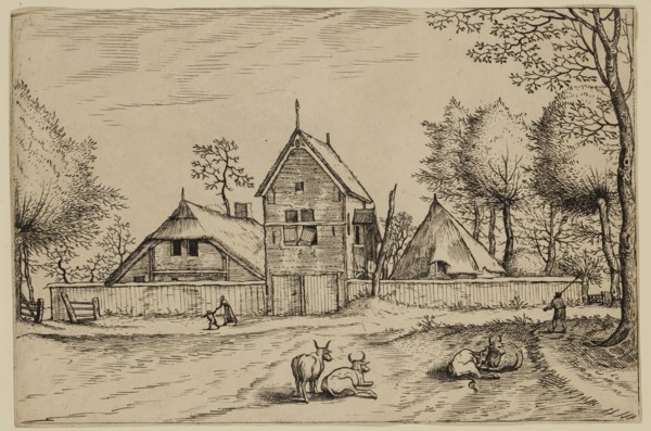 Jan Duetecum, Dutch, Landscape No. 12, ca. 1561, etching and engraving printed in black ink on laid