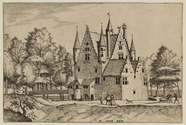 Jan Duetecum, Dutch, Landscape No. 5, ca. 1561, etching and engraving printed in black ink on laid
