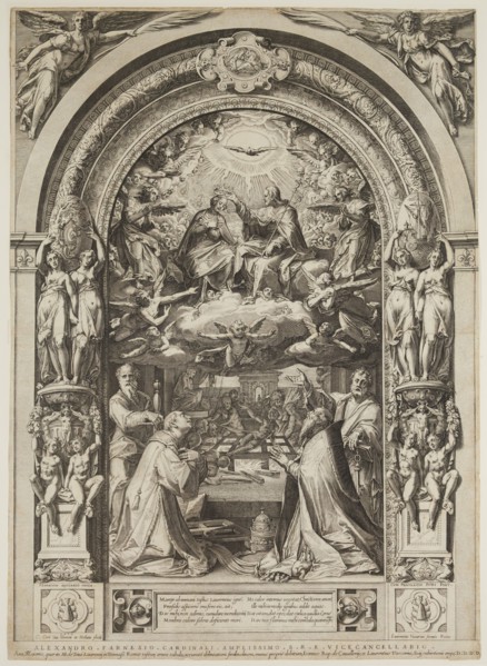 Cornelis Cort, Netherlandish, 1533-1578, after Federico Zuccaro, Italian, The Crowning of the