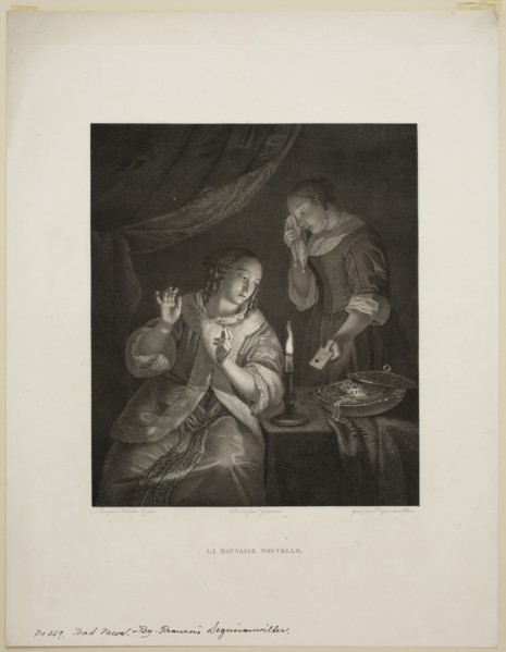 François Nicolas Barthel Dequevauviller, French, 1745-1807, after Caspar Netscher, Dutch, ca.