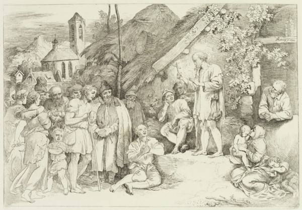 Christian Wilhelm Ernst Dietrich, German, 1712-1774, Preaching of St. James, 1740, etching printed
