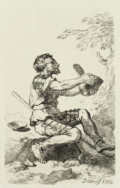 Christian Wilhelm Ernst Dietrich, German, 1712-1774, Blind Man, 1762, Engraving printed in black