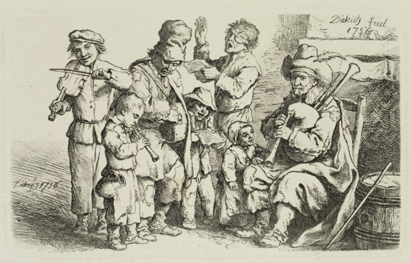 Christian Wilhelm Ernst Dietrich, German, 1712-1774, Musicians, 1756, etching printed in black ink