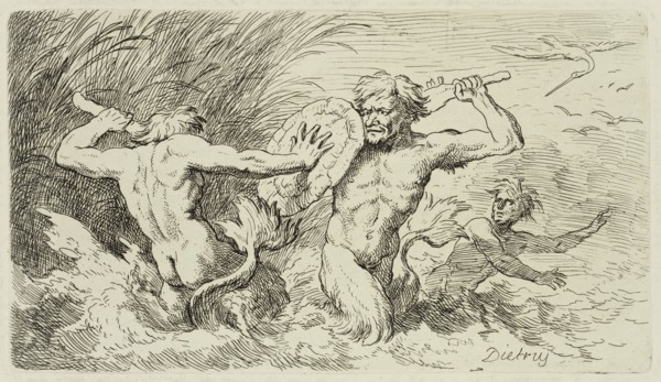 Christian Wilhelm Ernst Dietrich, German, 1712-1774, Battle of the Sea Gods, ca. 1763, etching