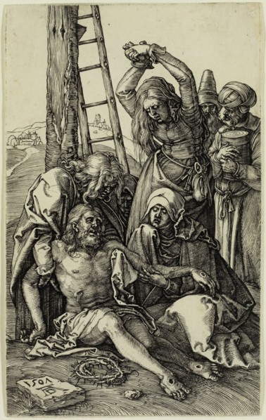 Albrecht Dürer, German, 1471-1528, Lamentation, 1507, engraving printed in black ink on laid paper,