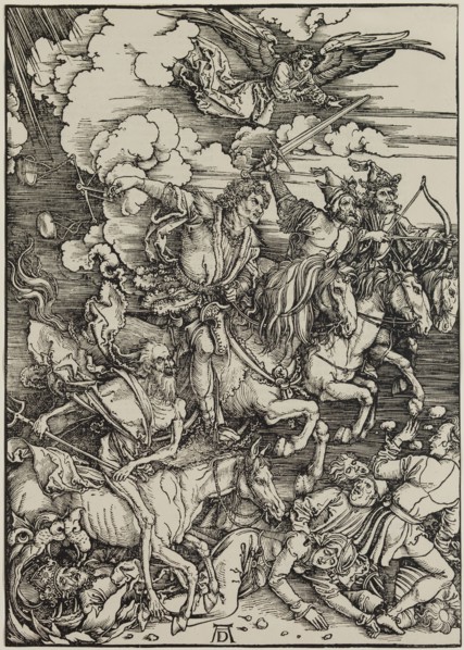 Albrecht Dürer, German, 1471-1528, The Four Horsemen, between 1497 and 1498, woodcut printed in