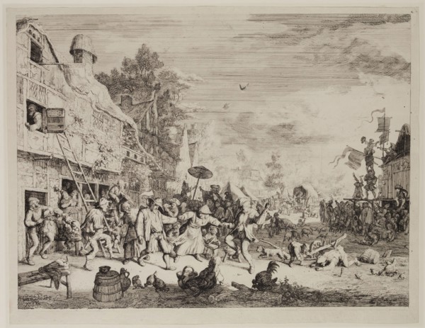 Cornelius Dusart, Dutch, 1660-1704, The Village Fair, 1685, etching printed in black ink on laid
