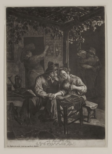 Cornelius Dusart, Dutch, 1660-1704, La jeunesse, deuxieme age, between 1660 and 1704, Mezzotint